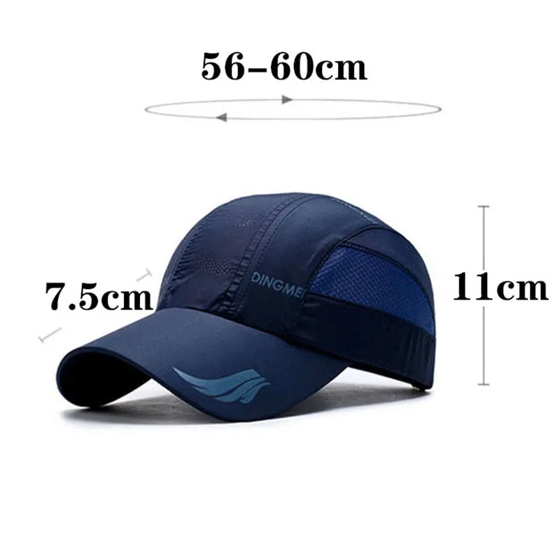 Summer Brand For Men Sports Running Sweat Baseball Cap Male Golf Quick Dry Women Kpop Solid Snapback Bone Mesh Hat