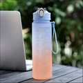 700ml Inspirational Outdoor Sports Water Cup With Time Scale And Drop-Resistant Lid - Portable And Fashionable