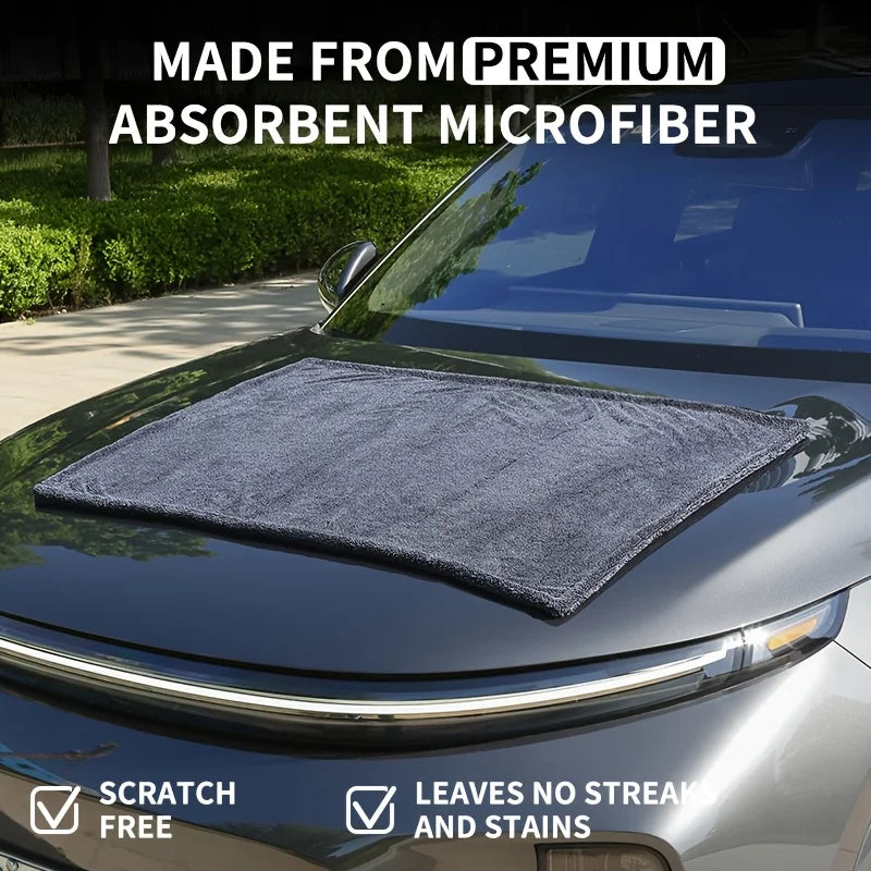 1400GSM 1/2pcs XXL Microfiber Car Drying Towel - Large Double-Sided Twisted Loop Cloth, Ultra Absorbent, Quick Dry, Streak-Free